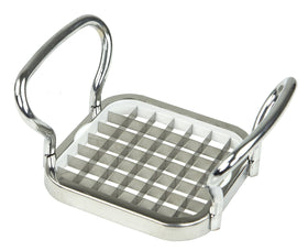 Home Basics French Fries Cutter with silver finish for quick, uniform fries.