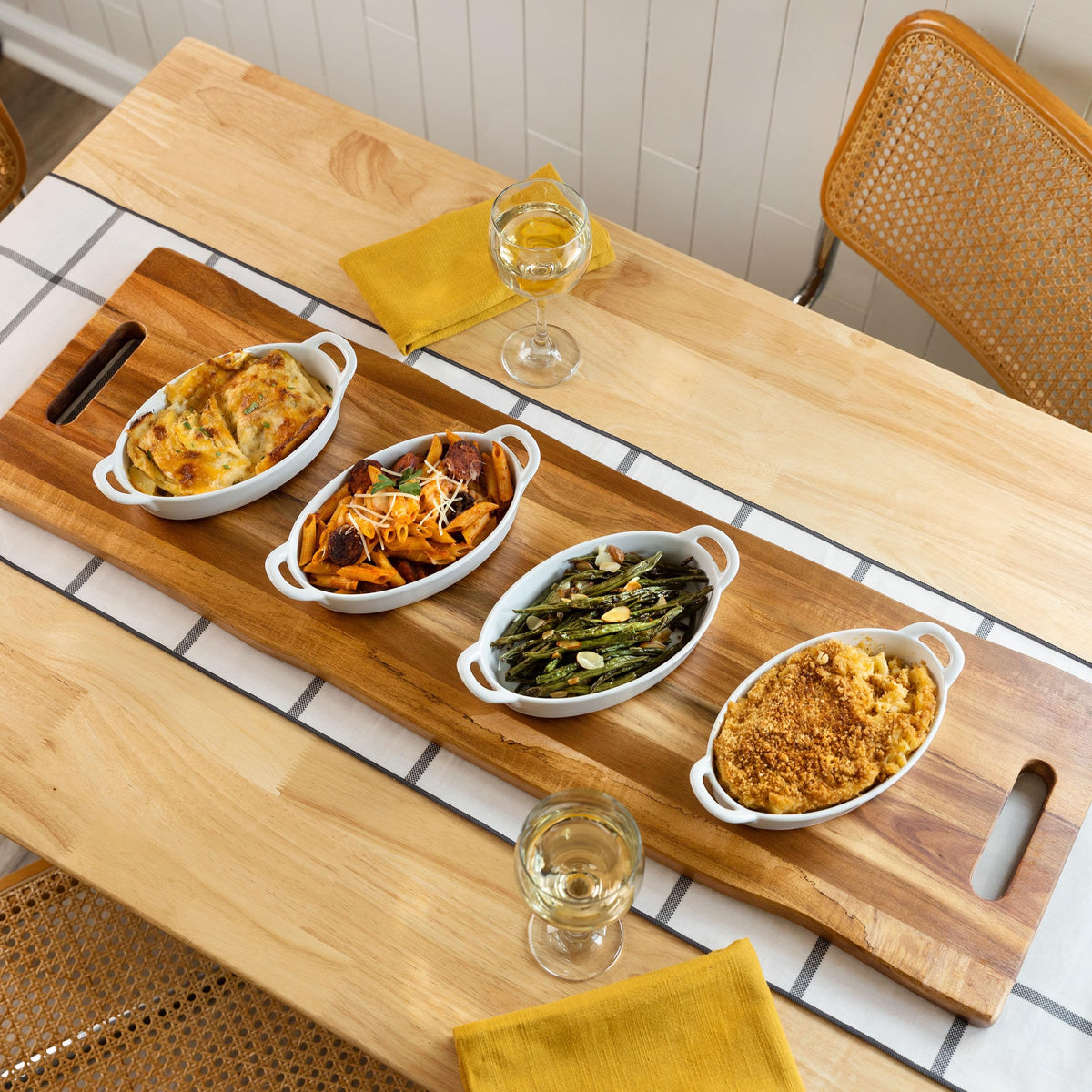 Home Beets acacia serving board ideal for serving meat and cheese.