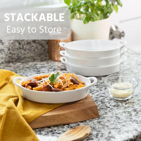 Home Beets au gratin potato dish—oval ceramic classic for gratins and sides.