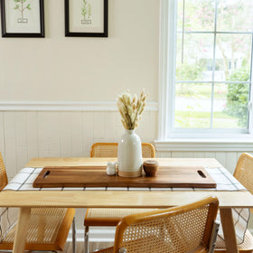 Home Beets natural acacia wood board is durable and easy to clean.