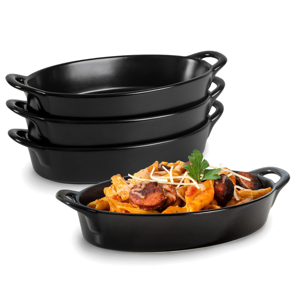 Home Beets oval au gratin dish with handles for easy serving.
