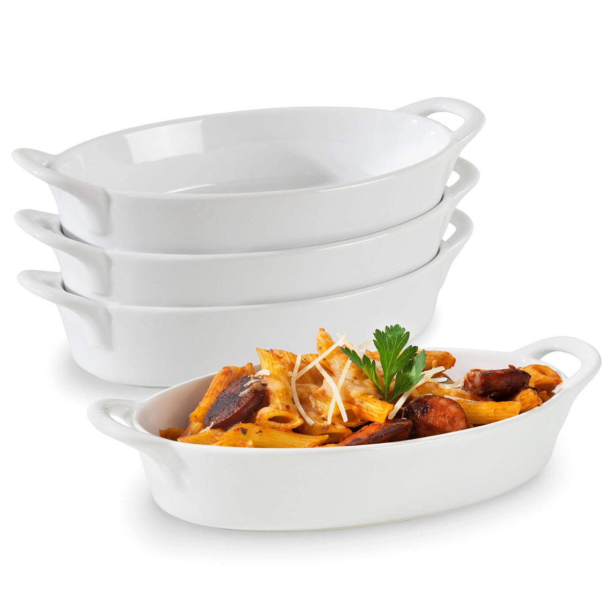 Home Beets oval baking dishes 4pc set—oven safe for versatile meals.