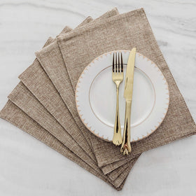 Home Brilliant cotton linen placemats edge detail and hand-finished seams.