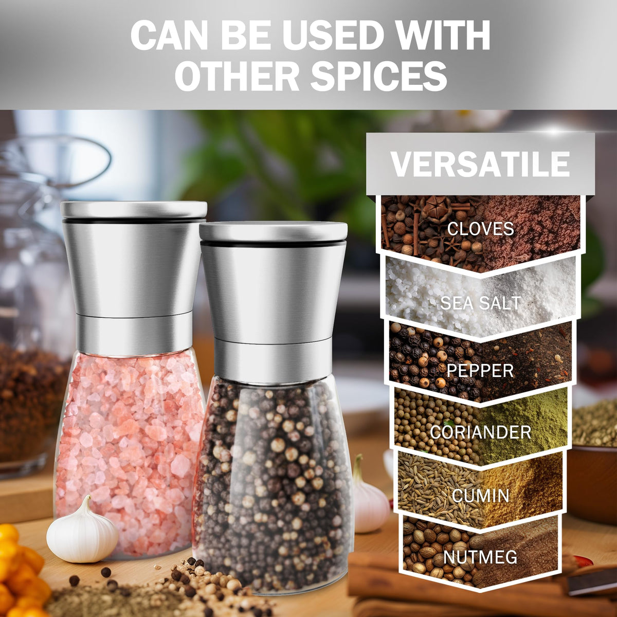 6 oz capacity per shaker reduces frequent refills