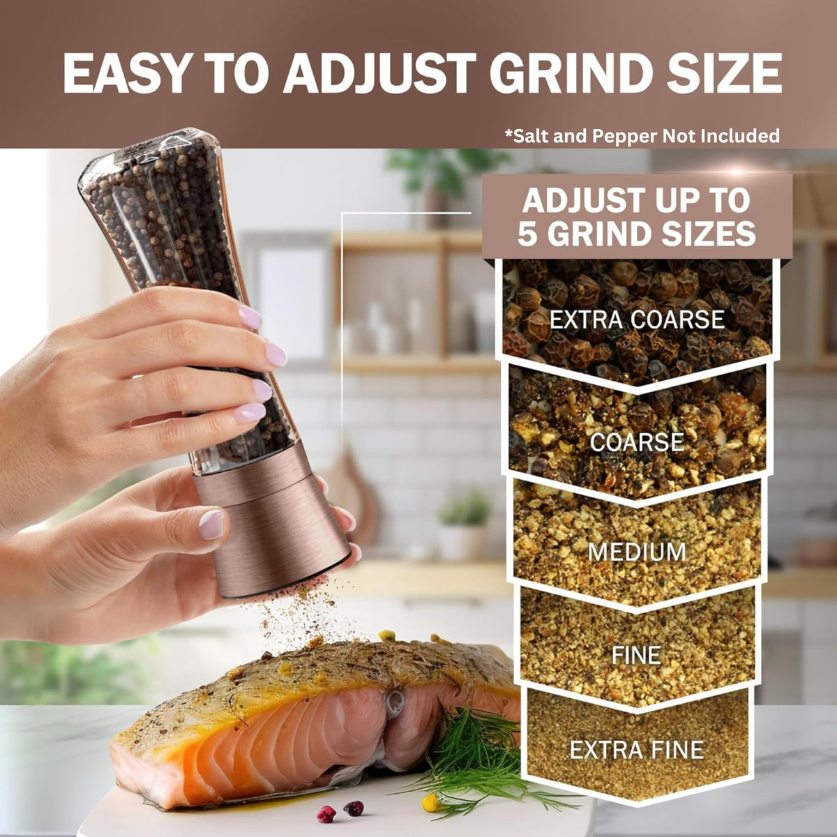 Home EC refill funnel included for easy seasoning refill