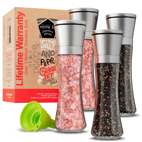 Home EC salt and pepper grinders with top knob for precise grind control