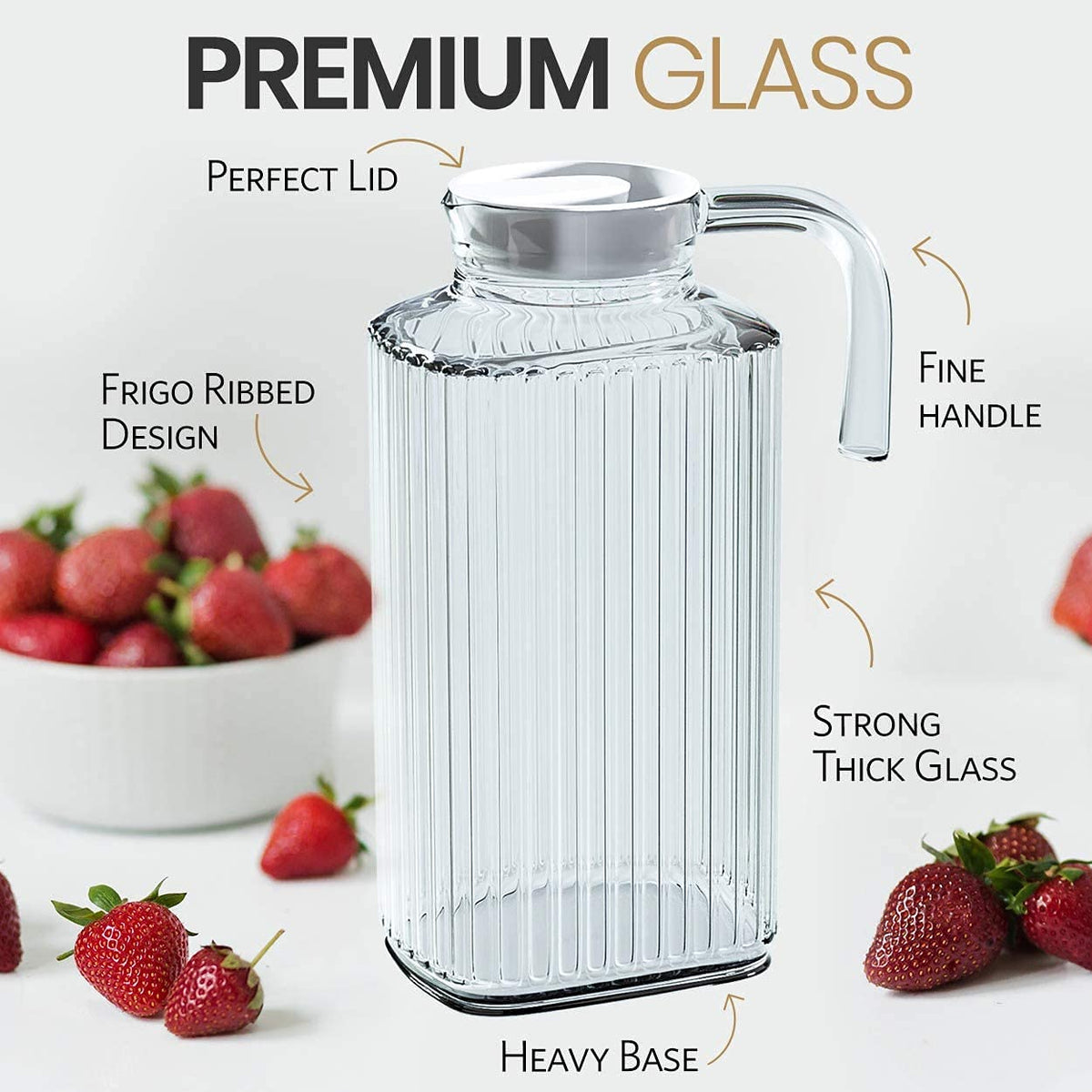 Home Essentials & Beyond Fridge Pitcher pour spout for smooth, spill-minimized serving.