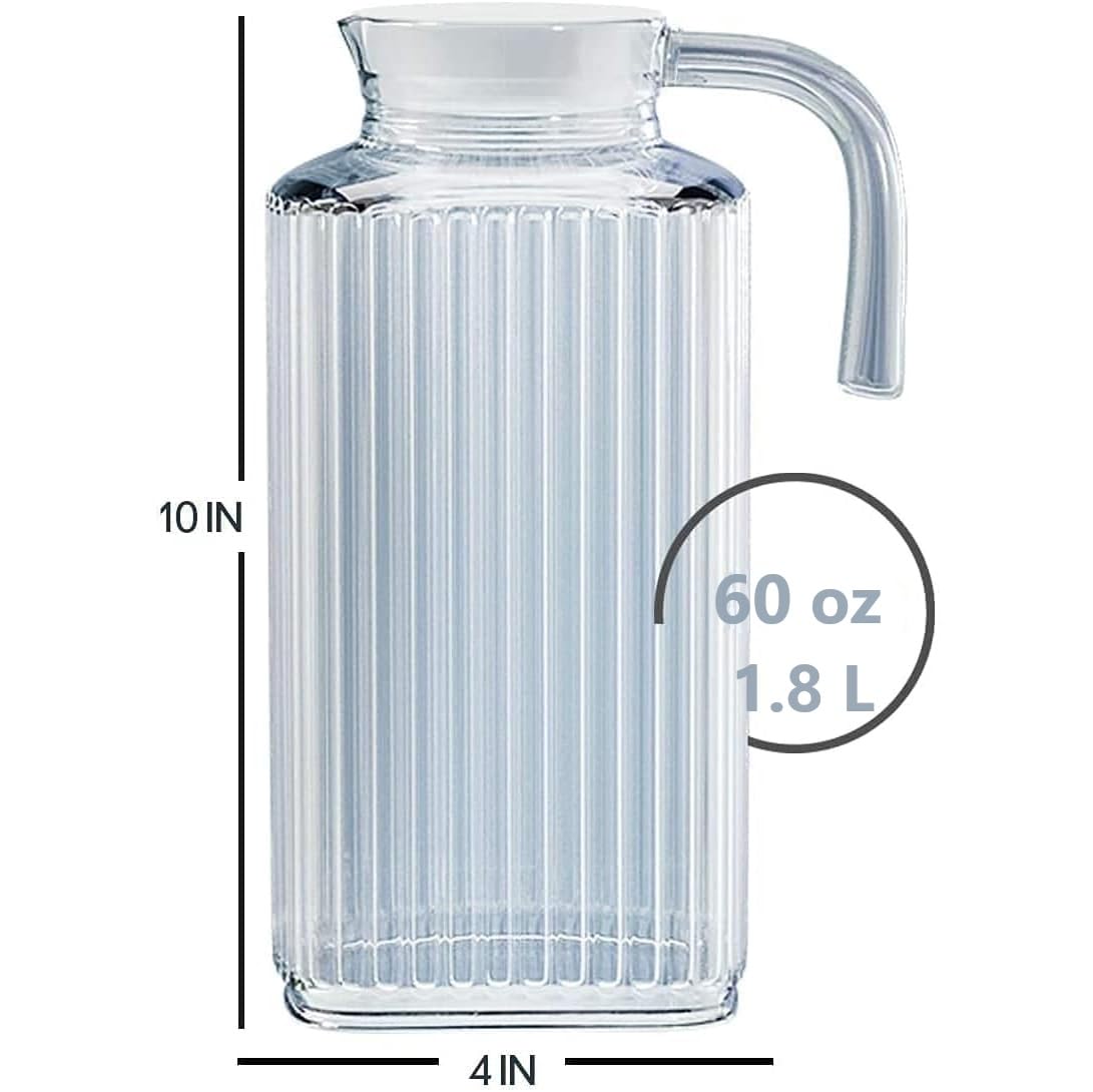 Home Essentials & Beyond glass pitcher fits neatly in the fridge for chilling