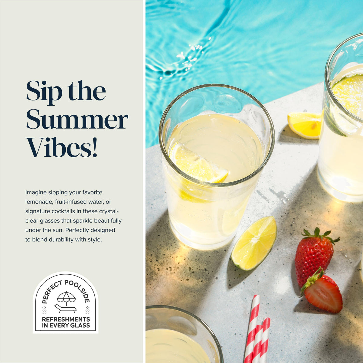 Home Essentials & Beyond highball glass is dishwasher safe for everyday use.