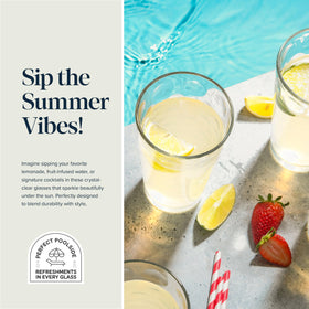 Home Essentials & Beyond highball glass is dishwasher safe for everyday use.