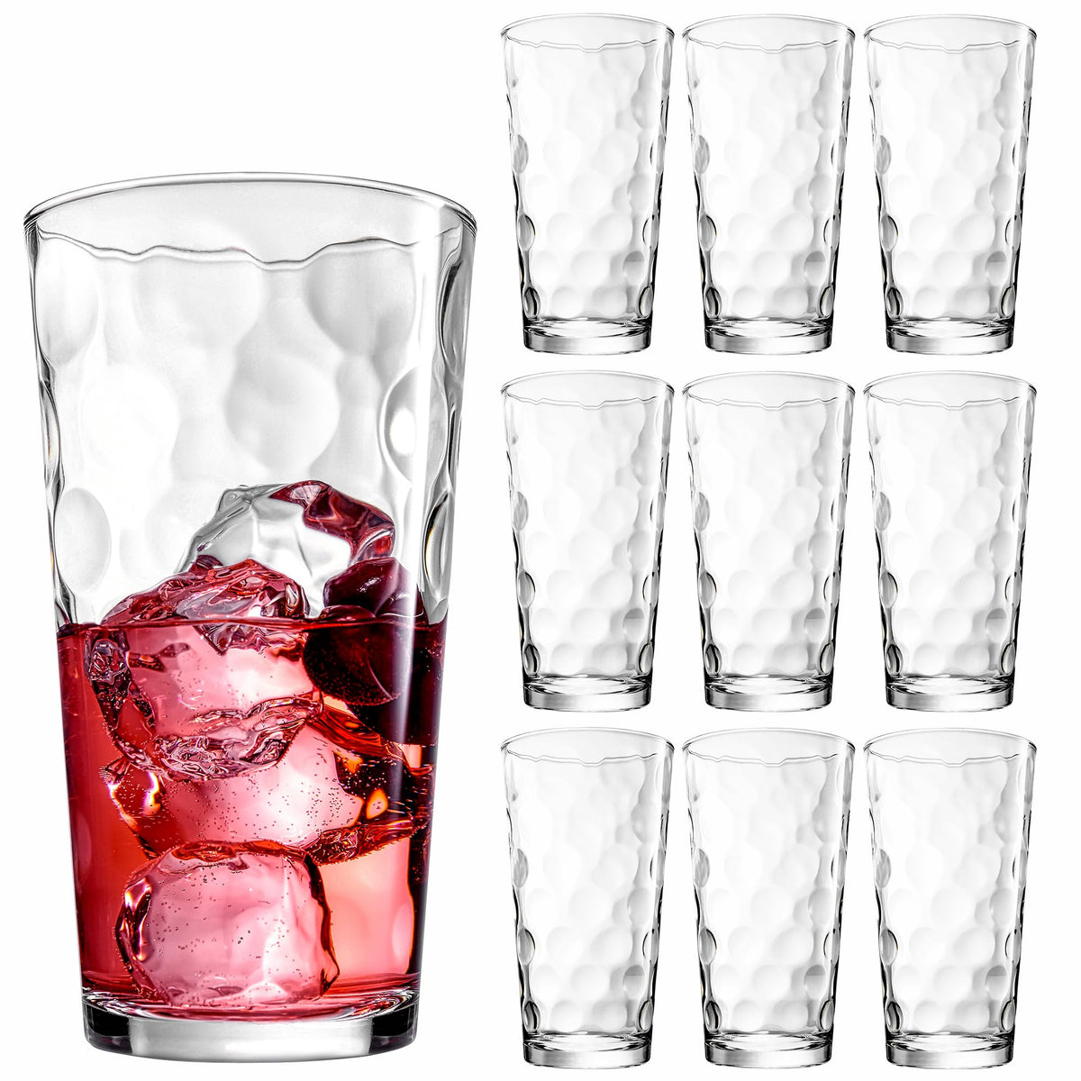 Home Essentials & Beyond highball glass with inside bubbles for stylish cocktails.