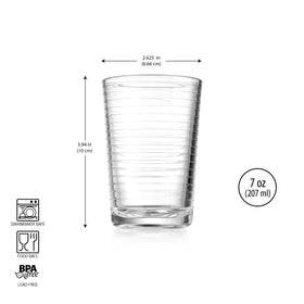 Home Essentials & Beyond juice glasses 7oz weighted-base for stable, spill-free use