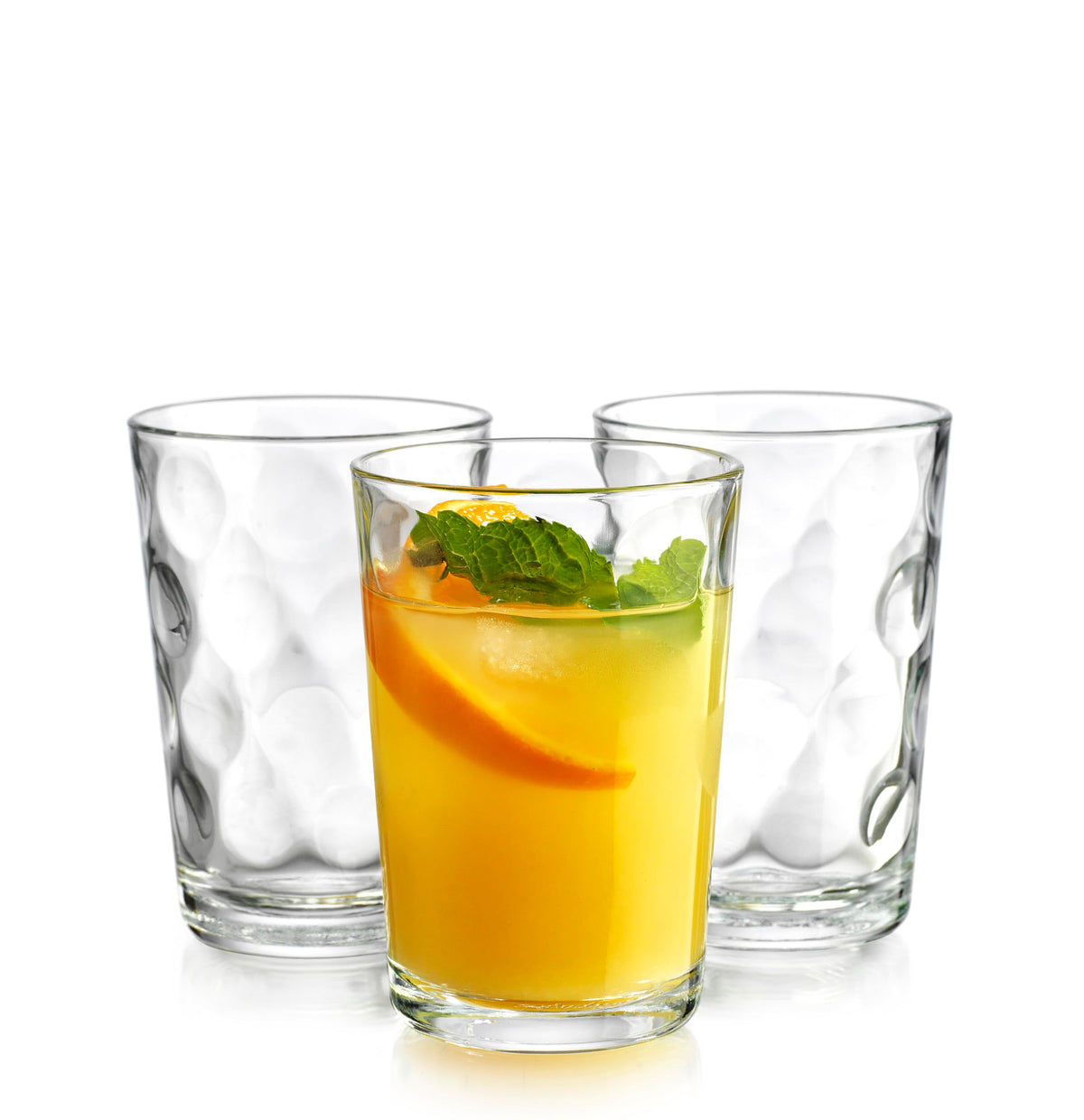 Home Essentials Modern Eclipse 7oz juice glass side view, fits casual meals.