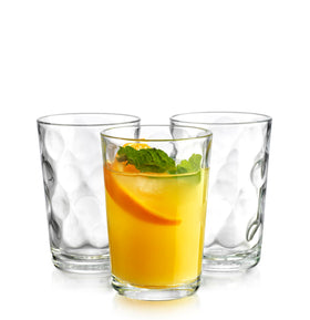 Home Essentials Modern Eclipse 7oz juice glass side view, fits casual meals.