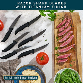 Home Hero 6 steak knives for serving and table prep.