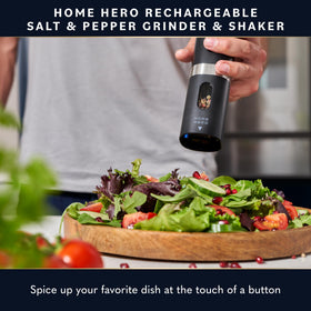 Home Hero electric grinder in action showing one-handed operation.