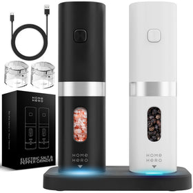 Home Hero electric grinder set on table top for quick seasoning.