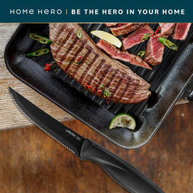 Gift-ready Home Hero steak knife set packaging for hosts