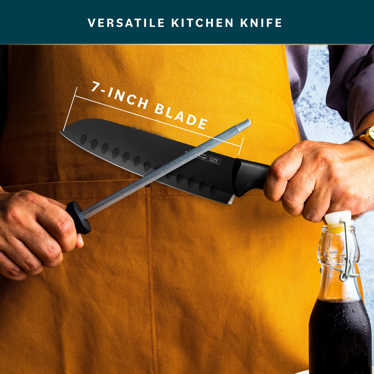 Home Hero non-stick blade reduces sticking for easy slicing.