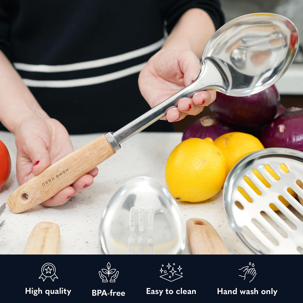 Home Hero rust-resistant stainless steel maintains a polished look over time
