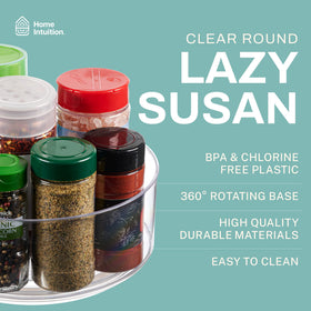 Home Intuition lazy Susan close-up highlights BPA-free, food-safe material.