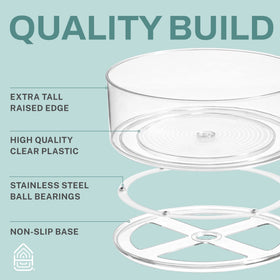Home Intuition lazy Susan spinning action demonstrates easy reach from high shelves.
