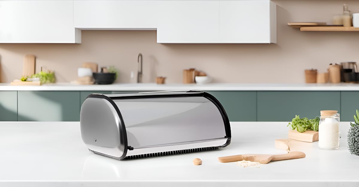 HOME IT bread box close-up brushed finish shows quality craft