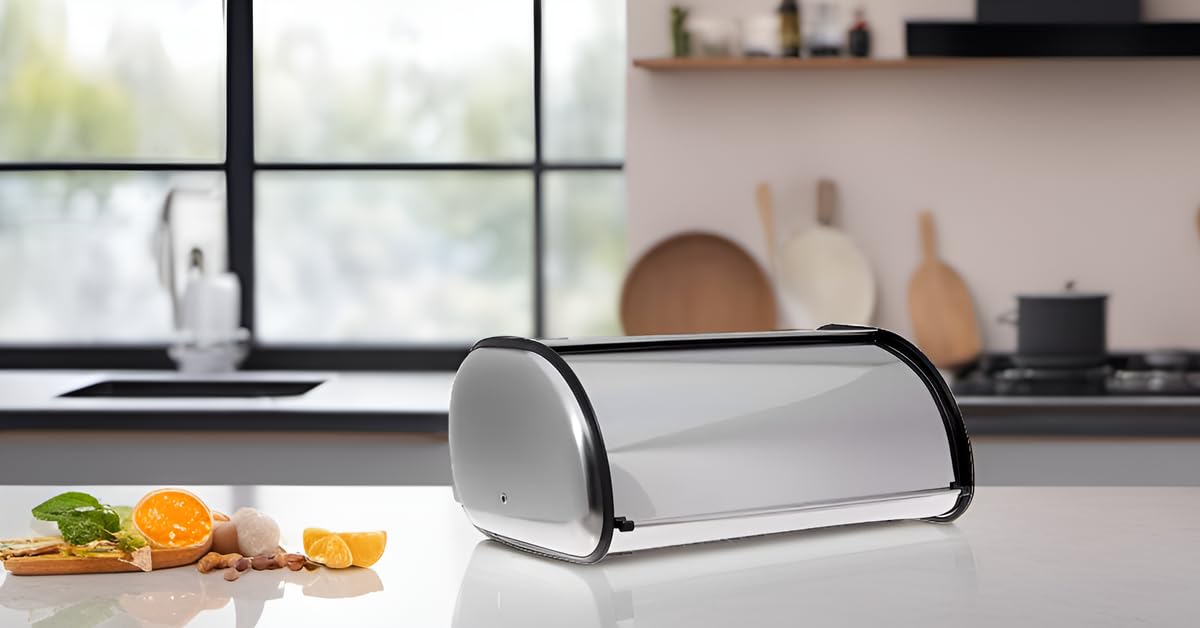 HOME IT bread box large capacity bin fits multiple bread varieties