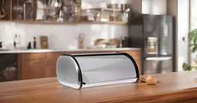 HOME IT bread box stainless steel design enhances modern kitchen aesthetics