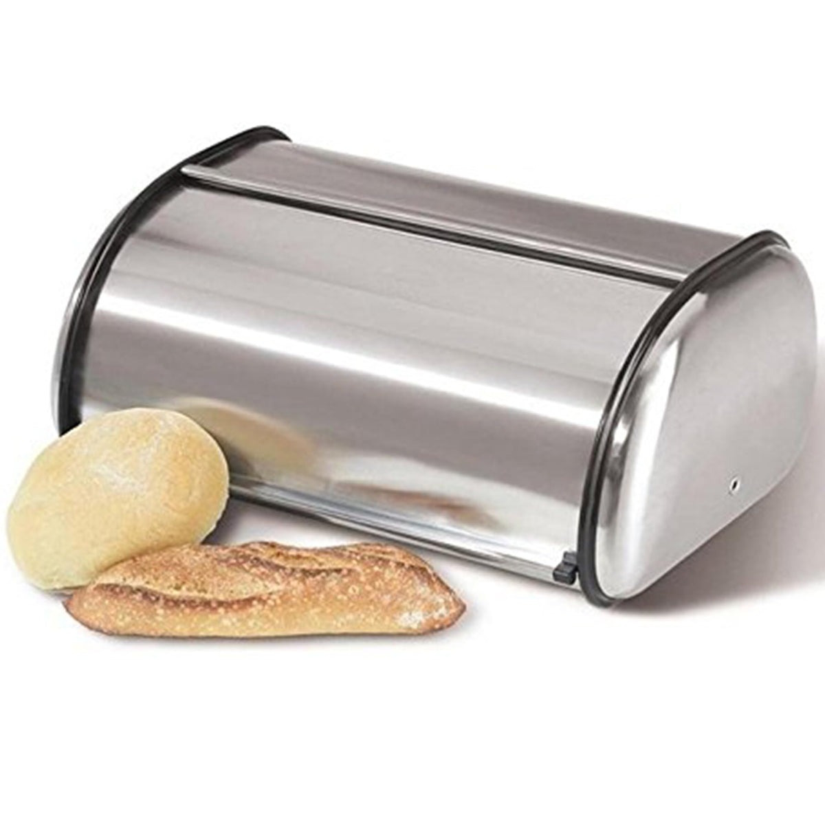 HOME IT bread box with swing-down door keeps bread conveniently accessible