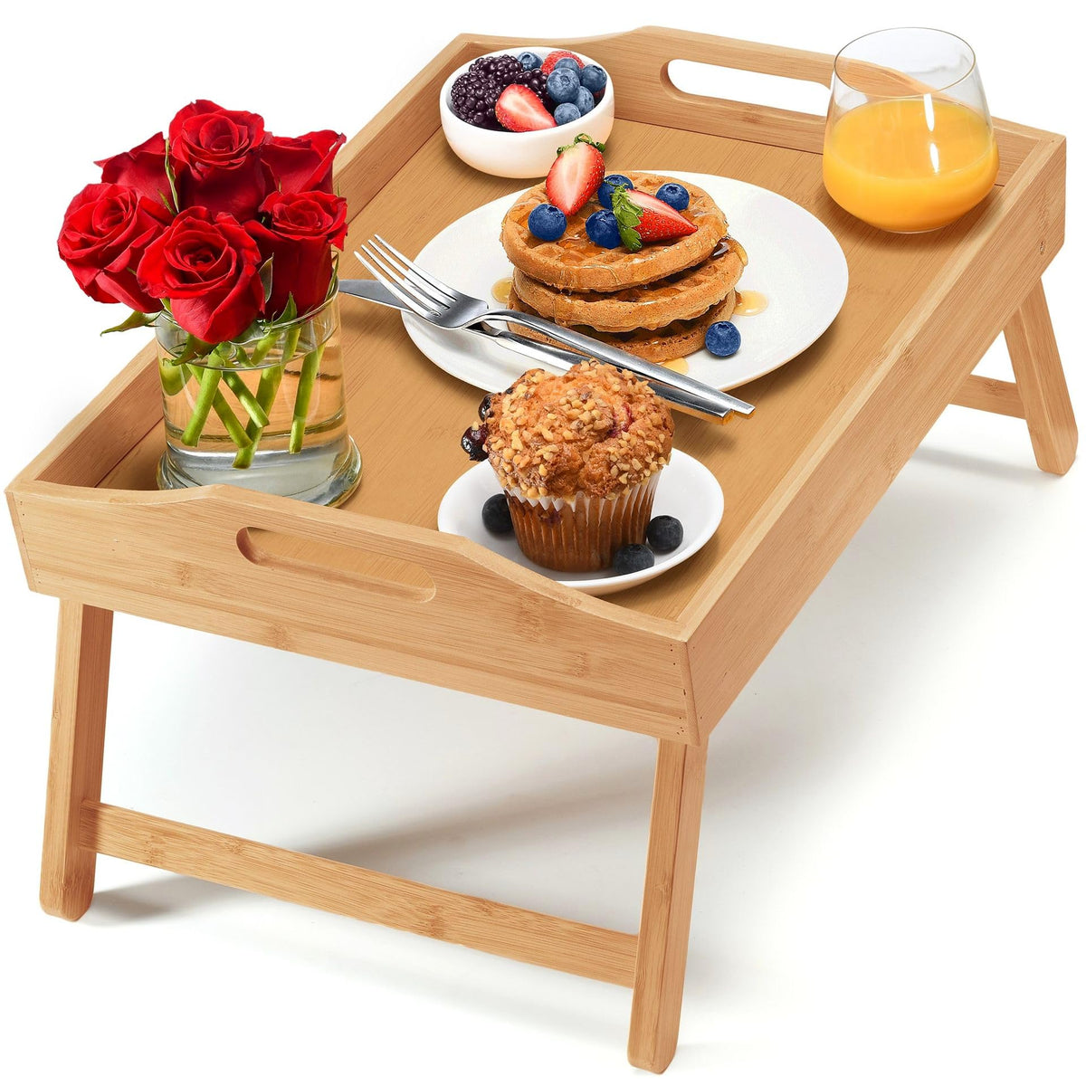 Home-It bamboo tray offers natural durability and a warm look