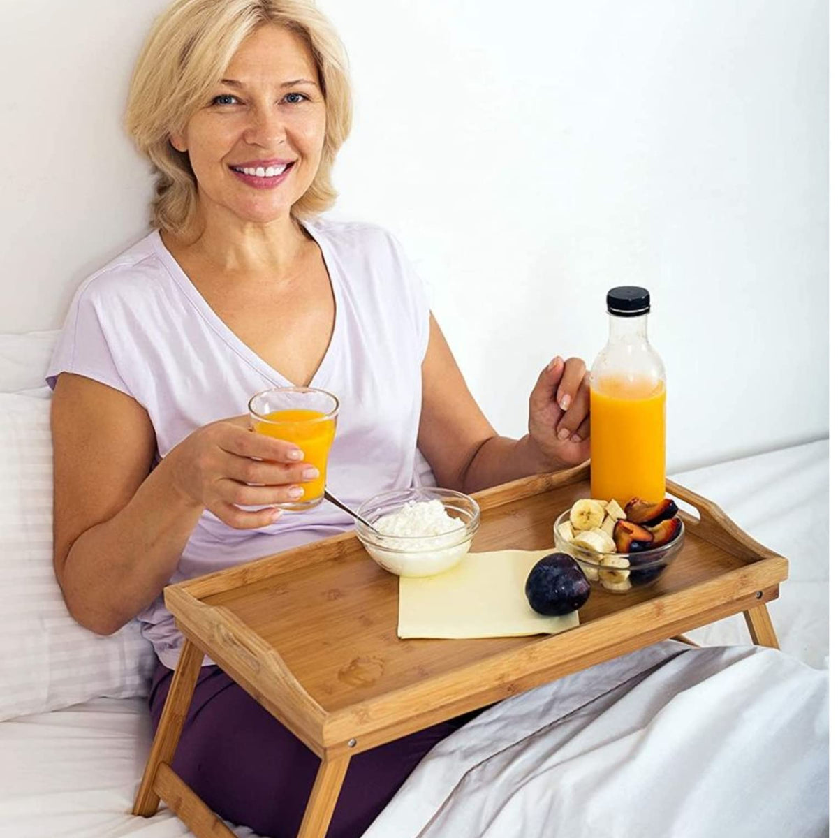 Home-It foldable-bed-tray stores compact when not in use