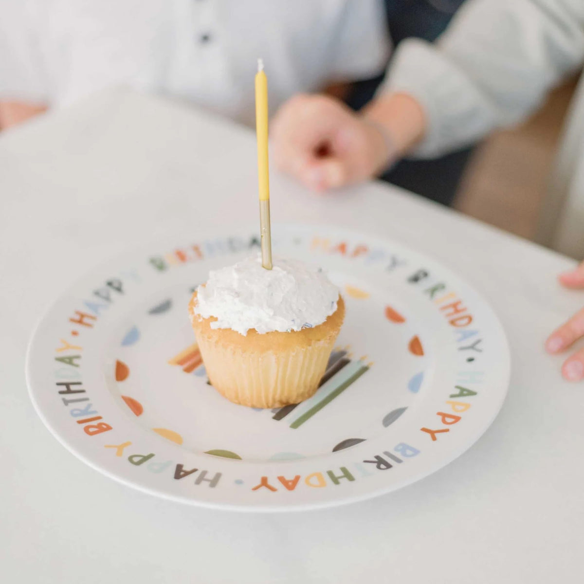 Home & Kind Birthday Celebration Plate with pancakes and syrup for celebration mornings.