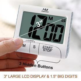 HOME MOST timer shows large digits, ideal for classroom or study sessions.