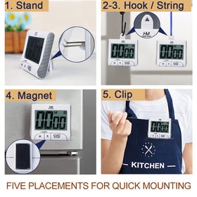 HOME MOST timer with magnetic back sticks to fridge for easy reminders.