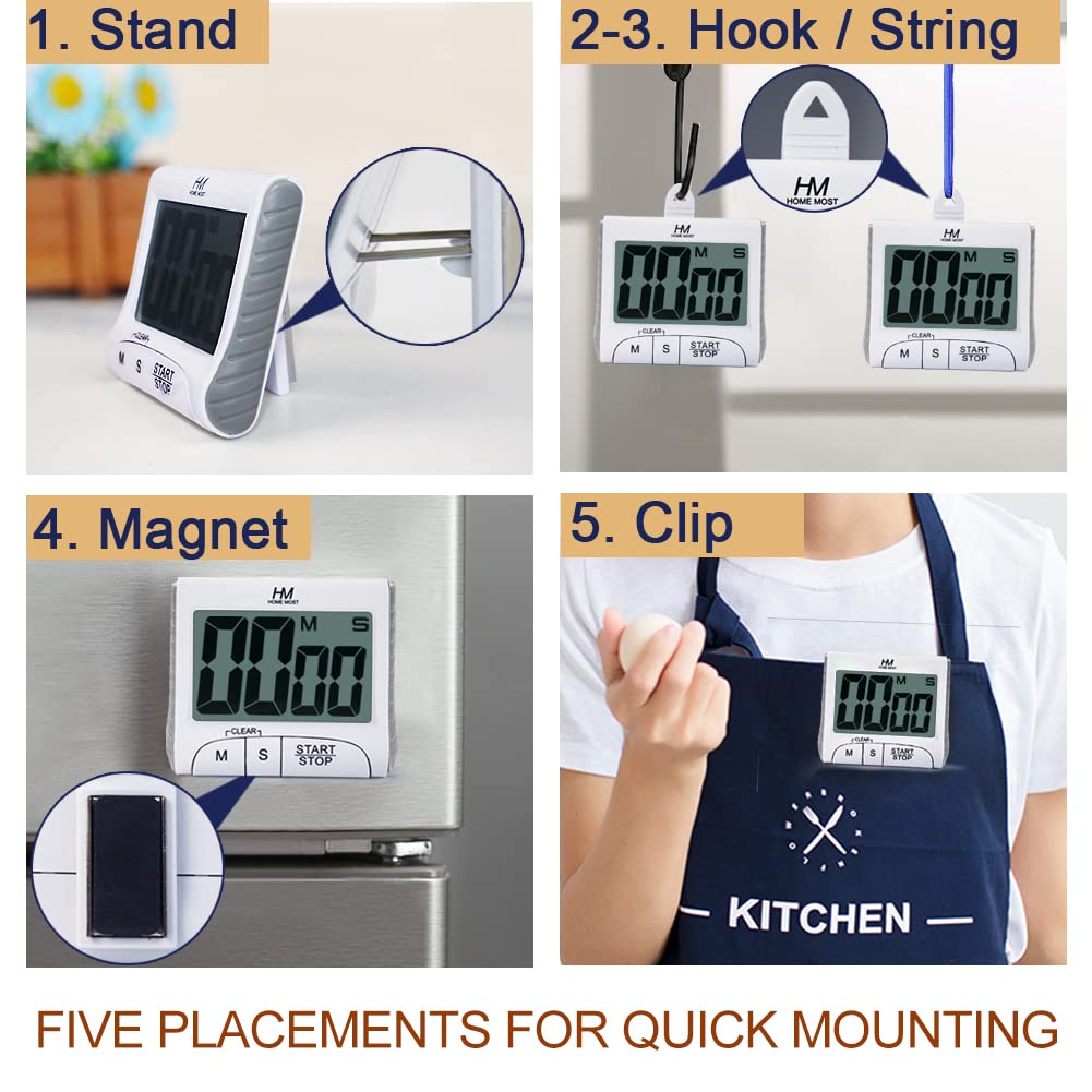 HOME MOST timer foldable hook offers wall or lanyard placement for on-the-go timing.