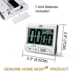 HOME MOST timer with foldable hook for wall hanging or travel.
