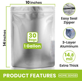 Home Sensei stand-up gusset 10x15 bag keeps contents organized.