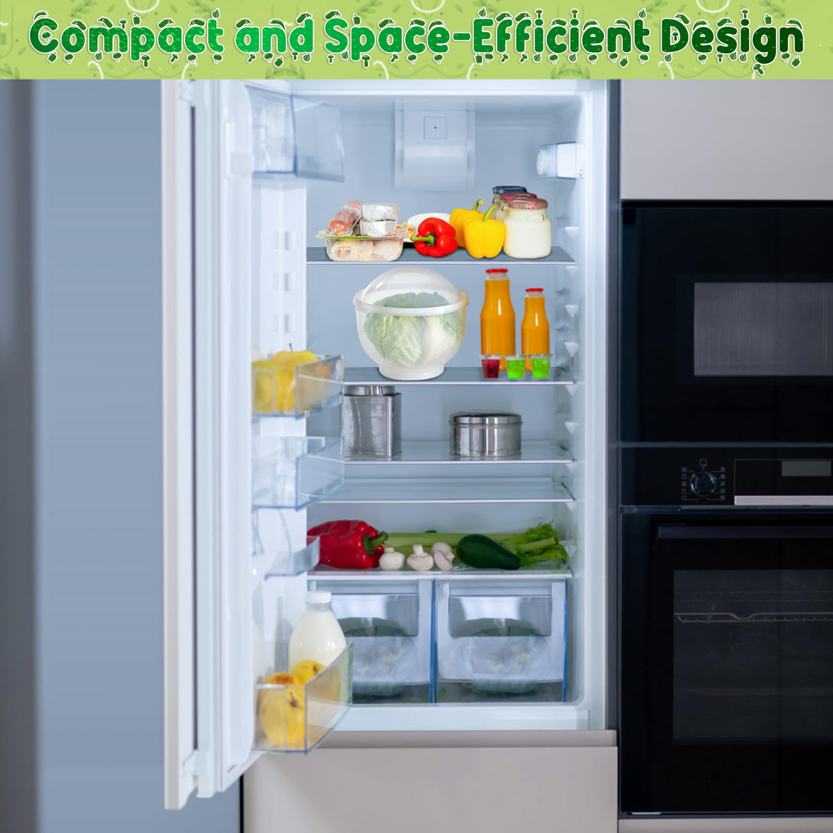 Home-X 7x8-inch lettuce keeper fits compact refrigerators