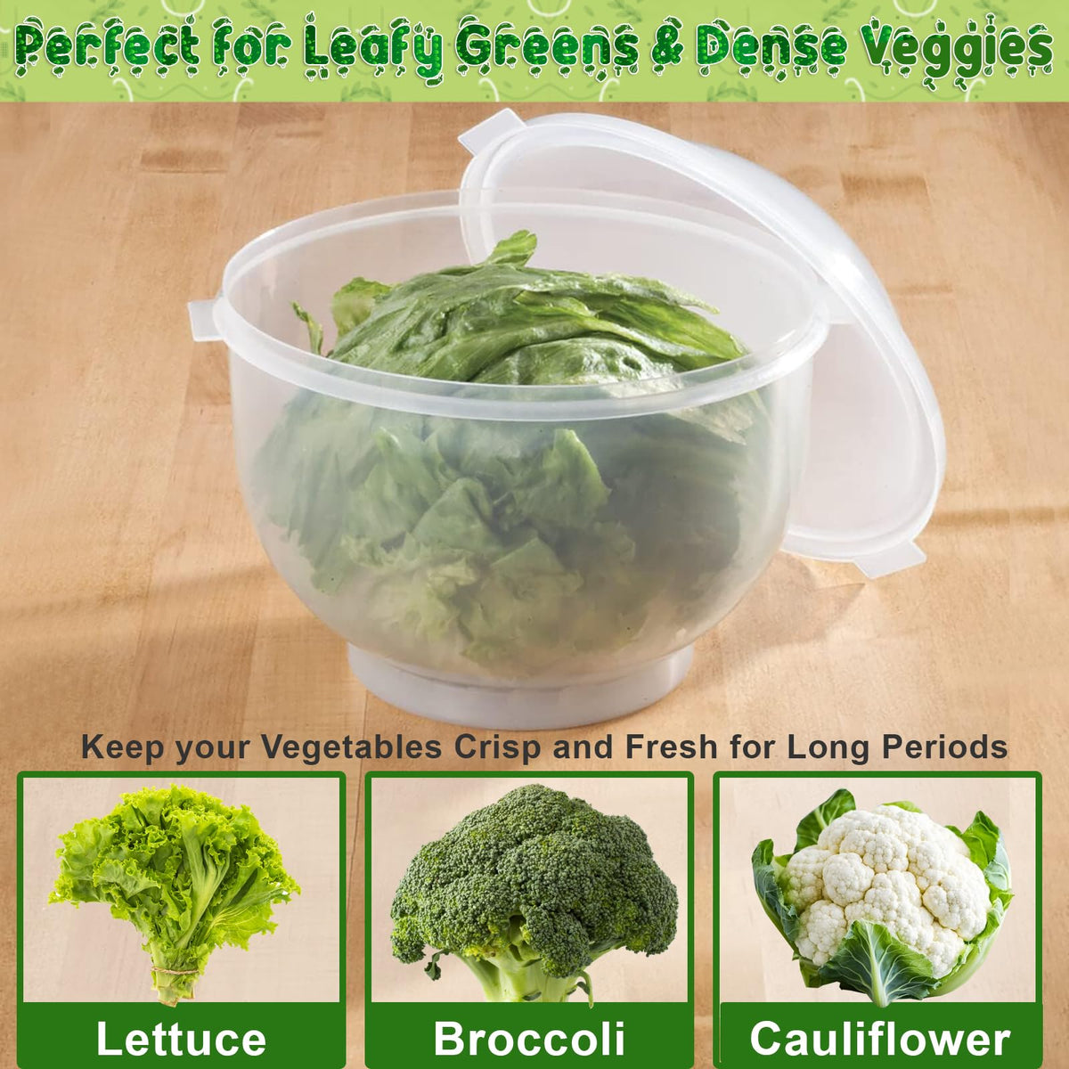 Home-X fridge organization lettuce crisper keeps greens organized