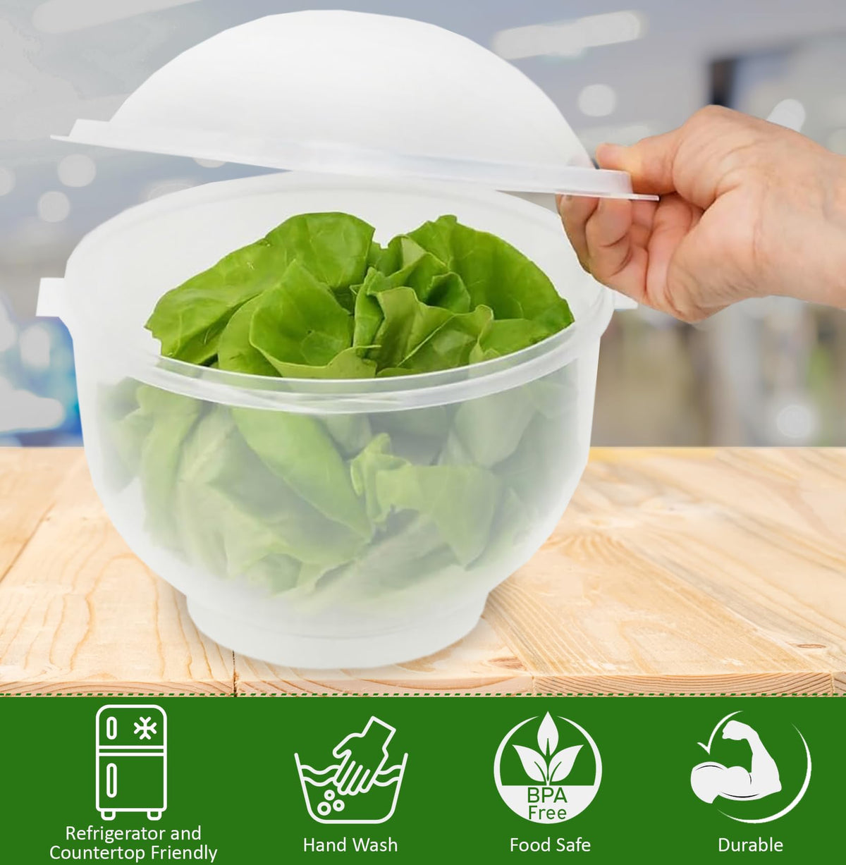 Home-X Lettuce Keeper drainage reservoir removes excess moisture
