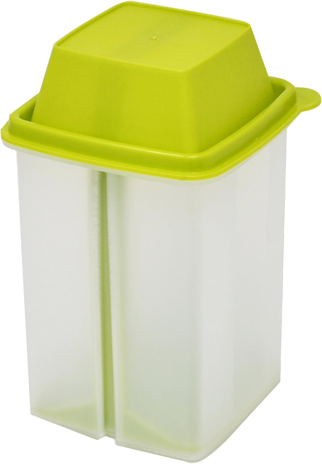 Home-X pickle container with strainer and green lid for mess-free draining and storage