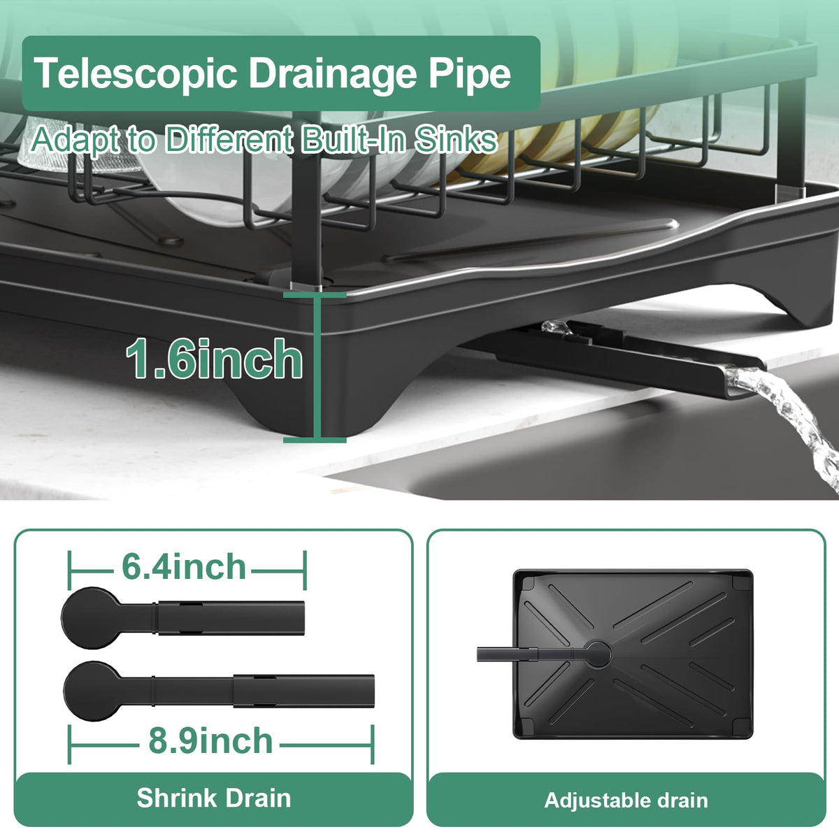 HOMEAILIE dish drying rack open-frame design speeds air drying