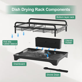 HOMEAILIE dish drying rack rust-resistant materials resist daily kitchen use