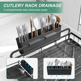 HOMEAILIE dish drying rack is tool-free to assemble in seconds