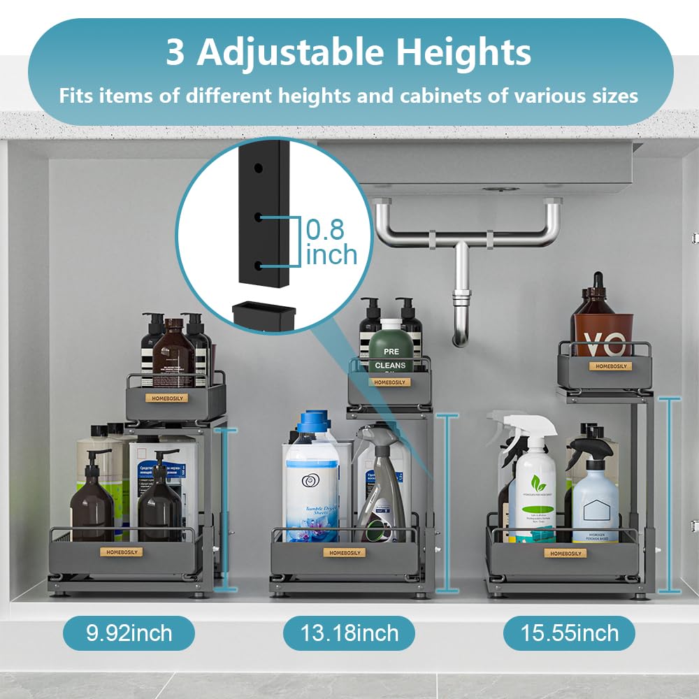 Homebosily versatile solution for kitchen, bathroom, and pantry.
