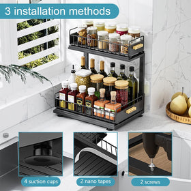 Homebosily pull-out drawer shelf for easy access to stored items.
