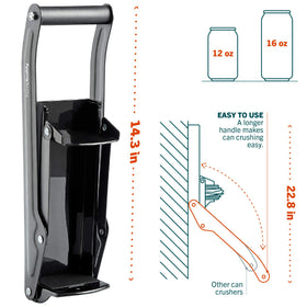 HomeBuddy can crusher rubber-lined base prevents cans from popping out