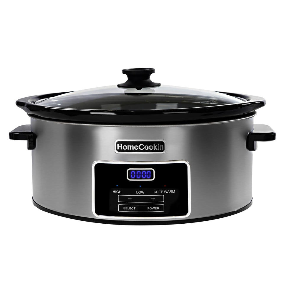 HOMECOOKIN 8-quart slow cooker with digital timer for hands-off meals
