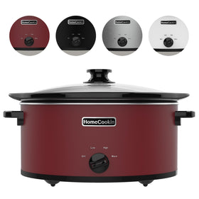 HOMECOOKIN 8-quart slow cooker easy-clean exterior in red